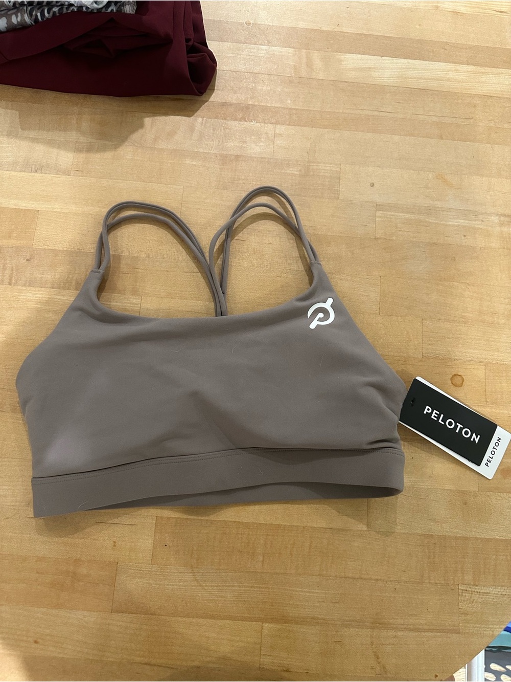 Peloton Double-Strap Sports Bra in Taupe